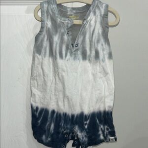 Burt's Bees Blue and White Tie-Dye Baby Romper